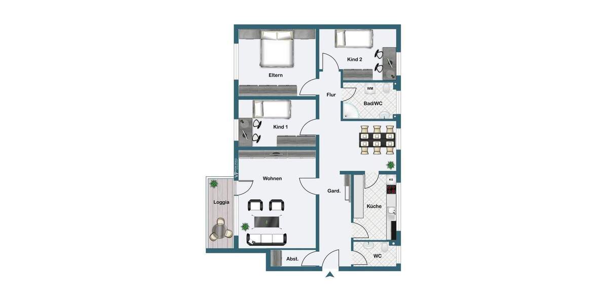 Leben und Leben lassen! Schöne, ruhige Wohnung mit Balkon und TG-Stellplatz 4 zimmer