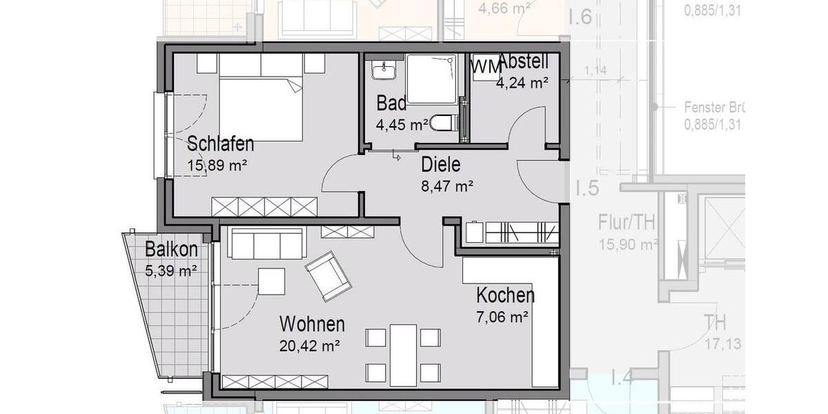 Traumhaft, mit Südbalkon... 2 zimmer