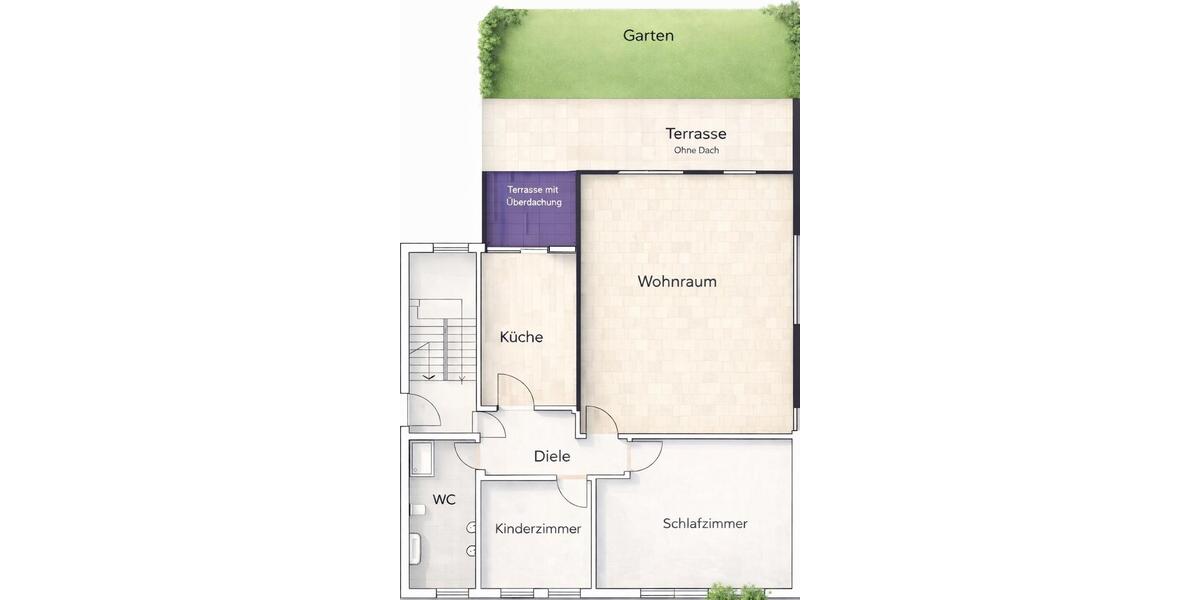 Erdgeschoßwohnung Oberhausen Biefang - 3 Zimmer, 100 m&sup2;, 1.150&euro; | Angebot:24780186