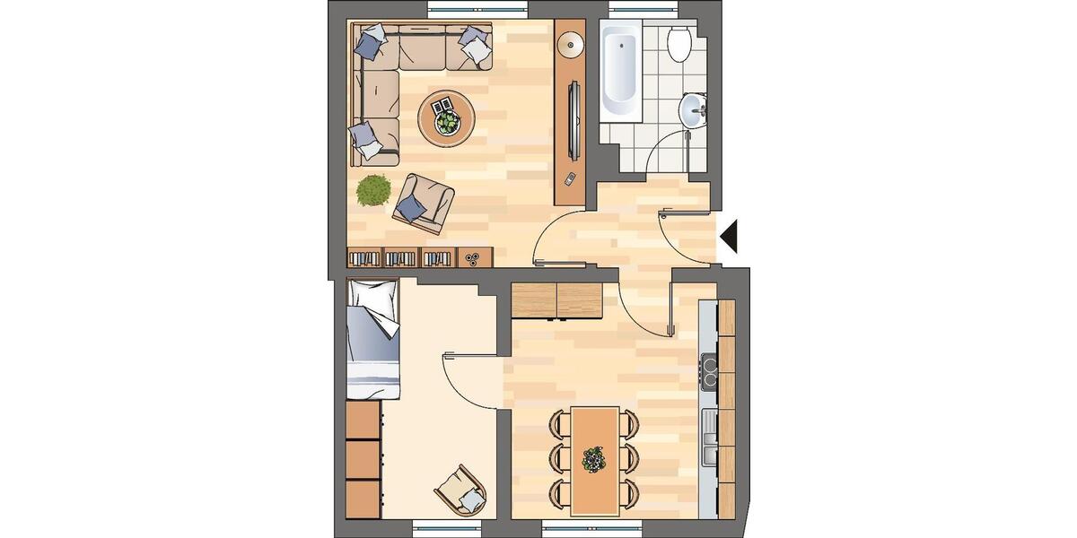Etagenwohnung Castrop-Rauxel Bladenhorst - 2 Zimmer, 54 m&sup2;, 449&euro; | Angebot:25449365