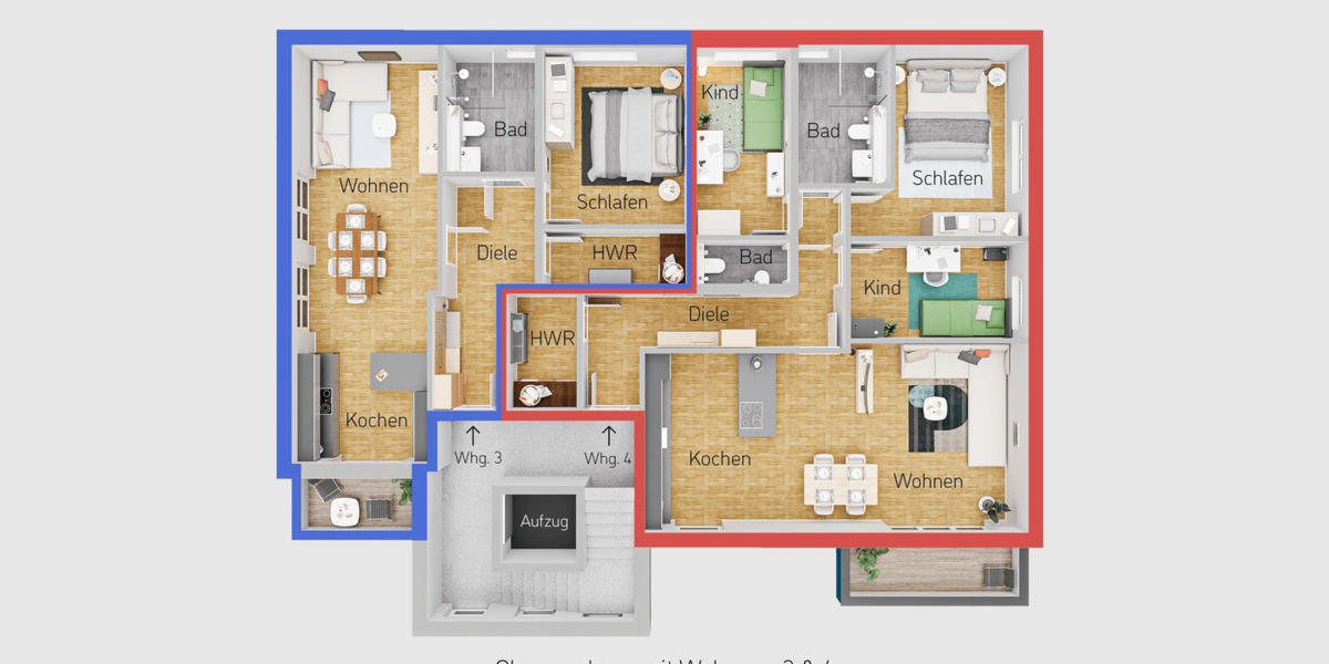 Etagenwohnung Witten Mitte - 4 Zimmer, 100 m&sup2;, 1.503&euro; | Angebot:26696008
