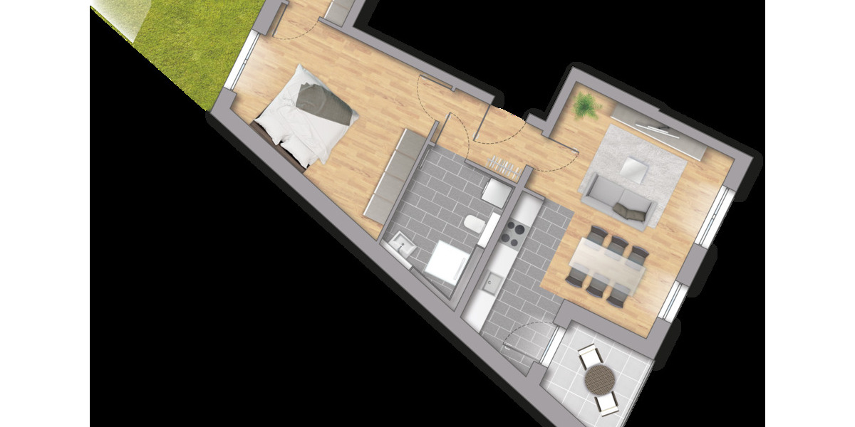 Terrassenwohnung Witten Herbede - 2 Zimmer, 60 m&sup2;, 319.900&euro; | Angebot:23883537