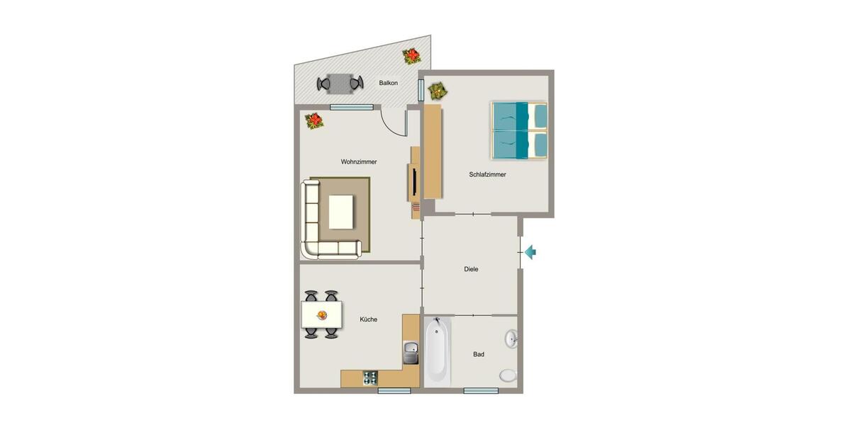 Bei VIVAWEST die Sonnenstrahlen auf dem eigenen Balkon genießen. 2 zimmer