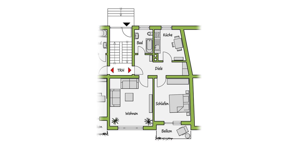 Erdgeschoßwohnung Hagen Hohenlimburg - 2 Zimmer, 61 m&sup2;, 370&euro; | Angebot:25591763