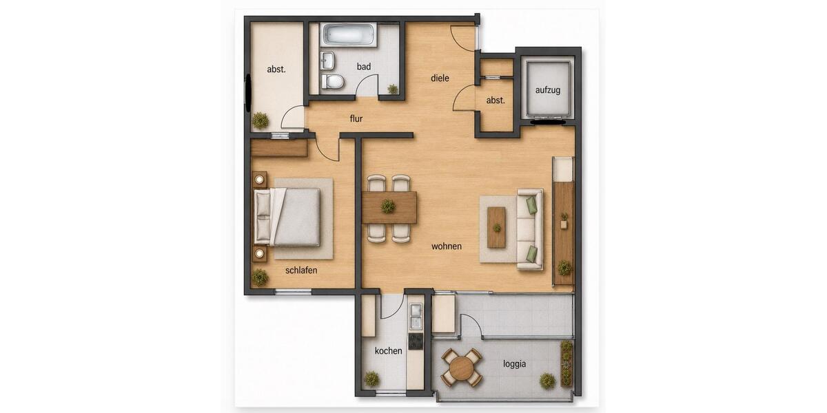 Etagenwohnung Wuppertal Eckbusch - 2.5 Zimmer, 887 m&sup2;, 169.000&euro; | Angebot:27425938