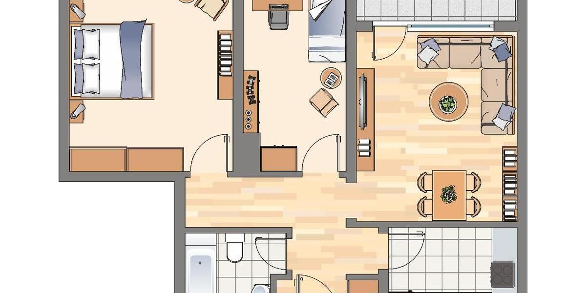 Erdgeschoßwohnung Dortmund Brackel - 3 Zimmer, 67 m&sup2;, 459&euro; | Angebot:26412931