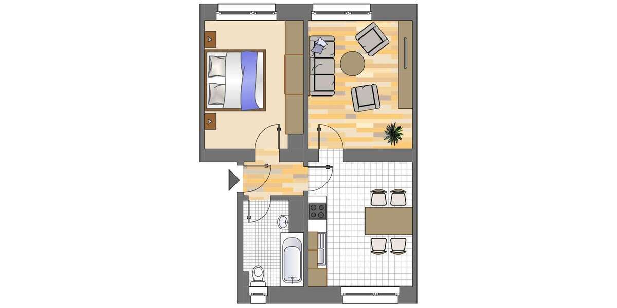 Etagenwohnung Dortmund Körne - 2 Zimmer, 49 m&sup2;, 189&euro; | Angebot:26458160