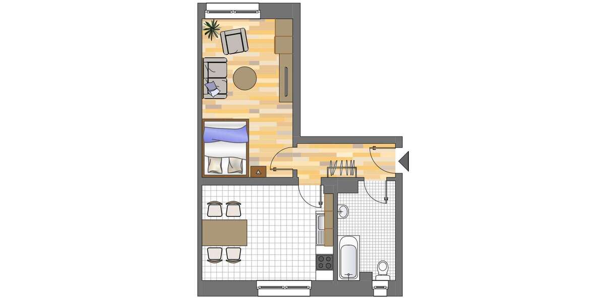Wohnung zum Mieten in Dortmund 158,19 € 41.03 m² 1 zimmer