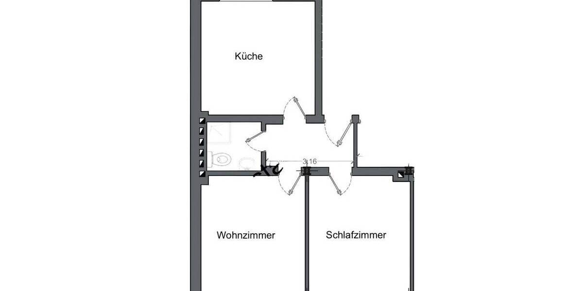 Etagenwohnung Essen Bergeborbeck - 2 Zimmer, 57 m&sup2;, 520&euro; | Angebot:26702917