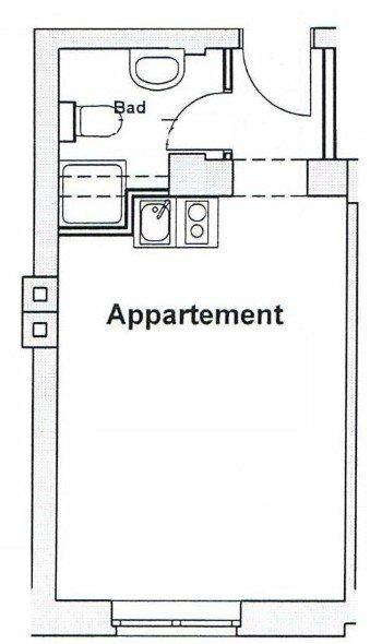 Etagenwohnung Bochum Bochum-Nord - 1 Zimmer, 20 m&sup2;, 340&euro; | Angebot:26679619