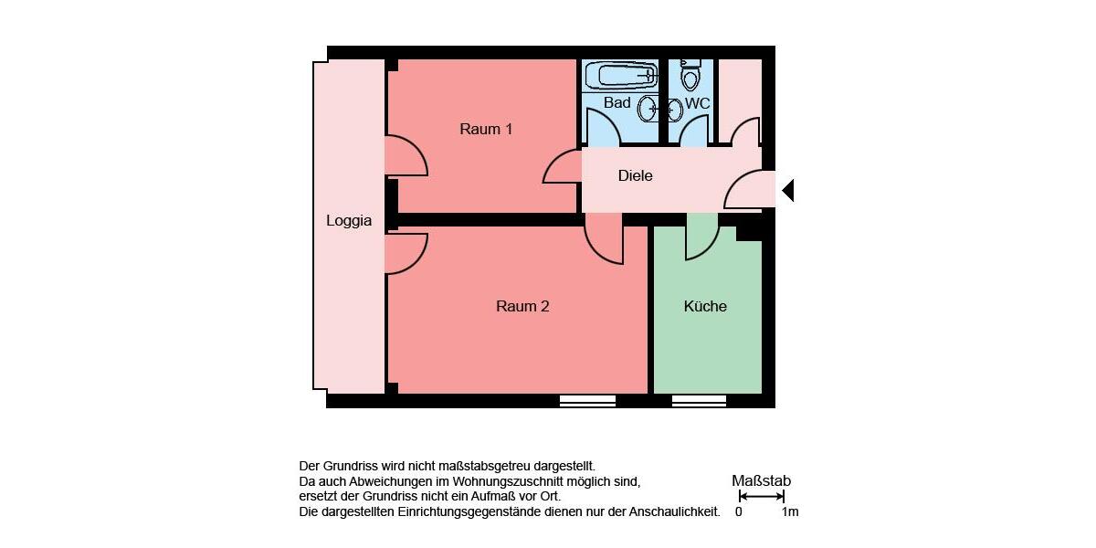 Erdgeschoßwohnung Bochum Querenburg - 2 Zimmer, 65 m&sup2;, 559&euro; | Angebot:24814091