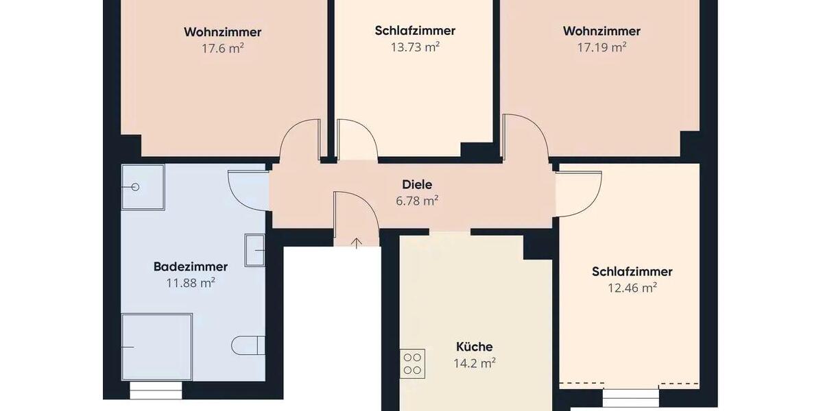 Etagenwohnung Wuppertal Sedansberg - 4 Zimmer, 100 m&sup2;, 139.000&euro; | Angebot:27438485