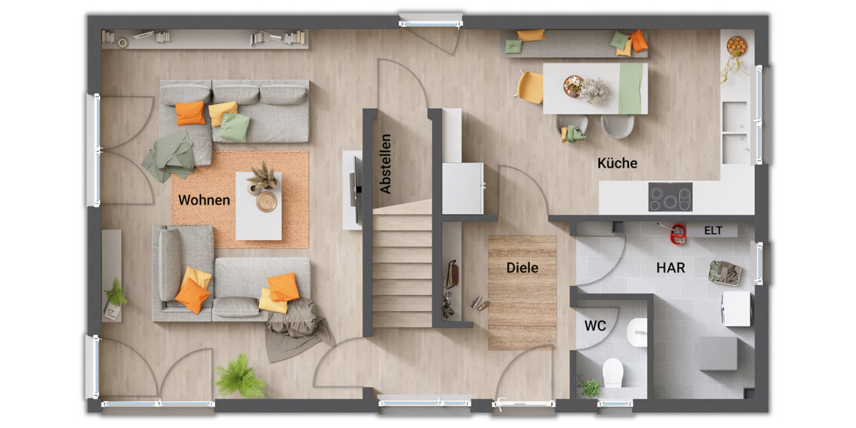 Zeitlos & familienfreundlich – Stadthaus Aura 136 Massivhaus 4 zimmer