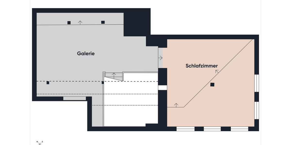 Galeriewohnung mit 98 m² Wfl. und Küchenzeile im Dachgeschoss 3 zimmer