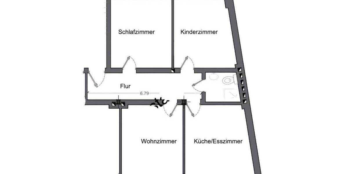 Etagenwohnung Essen Bergeborbeck - 2 Zimmer, 57 m&sup2;, 520&euro; | Angebot:26702917